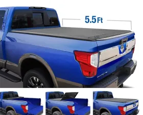 Tyger Auto T3 Soft Tri-Fold Truck Bed Tonneau Cover (5.5-Feet) Nissan Titan w/out Titan Box 2017-2020
