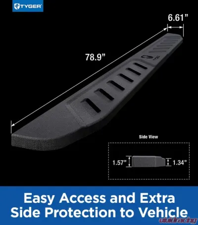 Tyger Auto 6.6" Textured Black Blade Fit Ford F-150 | F-250 | F-350 SuperCab 2015-2022 - TG-BL2F7068