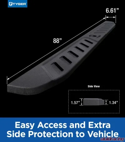 Tyger Auto 6.6" Textured Black Blade Fit Ram 1500 | 2500 | 3500 Crew Cab 2009-2021 - TG-BL8D7168