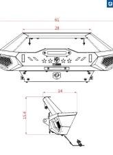 Tyger Auto Fury Front Bumper Jeep Gladiator JT | Wrangler JK|JL 2007-2021                                     - TG-BP6J80068 - Image 4