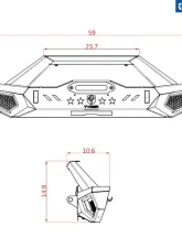 Tyger Auto Fury Front Bumper Jeep Wrangler YJ|TJ 1987-2006                                     - TG-BP6J85368 - Image 5