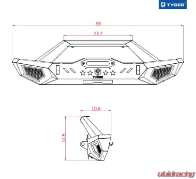 Tyger Auto Fury Front Bumper Jeep Wrangler YJ|TJ 1987-2006 - TG-BP6J85368