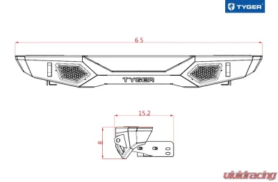 Tyger Auto Fury Rear Bumper Jeep Wrangler JK 2007-2018 - TG-BP9J80098