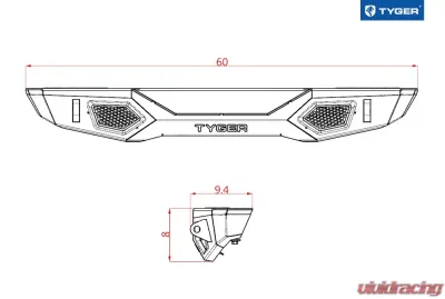 Tyger Auto Fury Rear Bumper Jeep Wrangler YJ|TJ 1987-2006 - TG-BP9J85398
