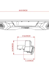 Tyger Auto Fury Rear Bumper Toyota Tacoma 2016-2021                                     - TG-BP9T80198 - Image 4