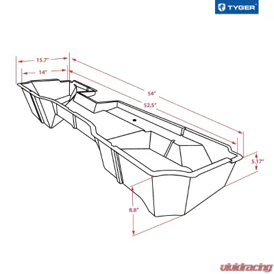 Tyger Auto Under Seat Storage Box Chevrolet Silverado | GMC Sierra 1500|2500|3500 Double Cab 2014-2019 - TG-CB5C2248