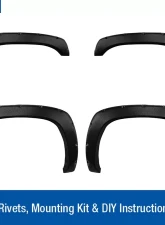 Tyger Auto Bolt-Riveted Style Fender Flares (Rugged-Textured Matte Black) Chevrolet Silverado | GMC Sierra 1999-2006                                     - TG-FF8C4057 - Image 2