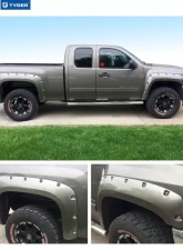 Tyger Auto Bolt-Riveted Style Fender Flares Chevrolet Silverado 1500 | 2500 | 3500 2007-2014                                     - TG-FF8C4068 - Image 6