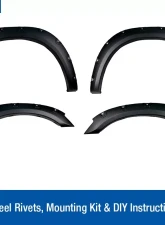 Tyger Auto Bolt-Riveted Style Fender Flares (Rugged-Textured Matte Black) Ram 2500 | 3500 2010-2018                                     - TG-FF8D4137 - Image 2