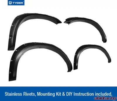 Tyger Auto Bolt-Riveted Style Fender Flares Ram 1500 2009-2020 - TG-FF8D4148