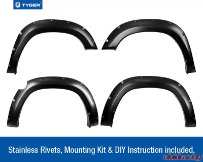 Tyger Auto Bolt-Riveted Style Fender Flares Ram 1500 Double & Crew Cab 2019-2020 - TG-FF8D4478