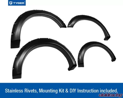 Tyger Auto Bolt-Riveted Style Fender Flares Ford F-150 | Lincoln Mark LT 2004-2008 - TG-FF8F4018