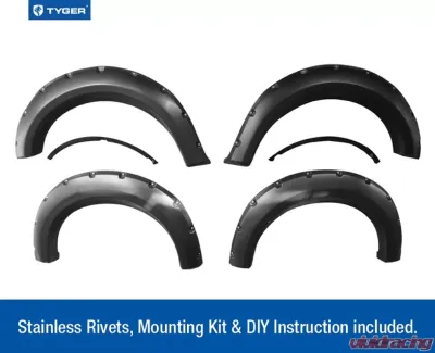 Tyger Auto Bolt-Riveted Style Fender Flares Ford F-150 2009-2014 - TG-FF8F4028