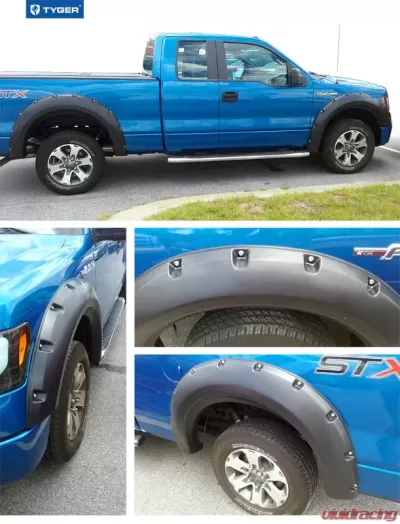 Tyger Auto Bolt-Riveted Style Fender Flares Ford F-150 2009-2014 - TG-FF8F4028