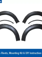 Tyger Auto Bolt-Riveted Style Fender Flares Ford F-150 2018-2020                                     - TG-FF8F4378 - Image 2