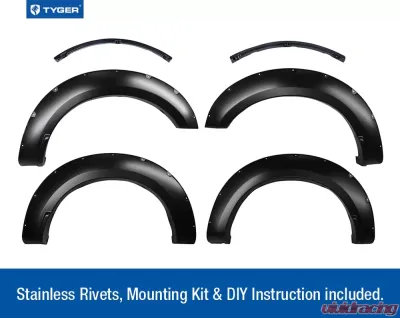 Tyger Auto Bolt-Riveted Style Fender Flares Ford F-250 | F-350 Super Duty 2017-2020 - TG-FF8F4388
