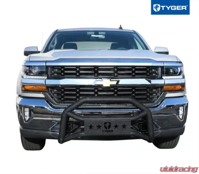 Tyger Auto Textured Black Front Bumper Guard Chevrolet Silverado | GMC Sierra 1500 2007-2018 - TG-GD6C60048