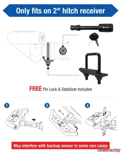 Tyger Auto Textured Black Hitch Armor w/ Pin Lock - TG-HS8U81238