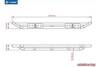 Tyger Auto Textured Black Star Armor Running Boards Jeep Wrangler JL 4-Door 2018-2021 - TG-JA2J2288B
