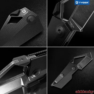 Tyger Auto K7 EDC Black Folding Pocket Knife - TG-KF9C2898