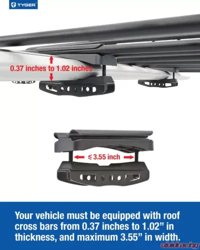 Tyger Auto Heavy Duty Roof Mounted Cargo Rack - TG-RK1B902B