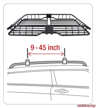 Tyger Auto Heavy Duty Roof Mounted Cargo Basket - TG-RK1B942B