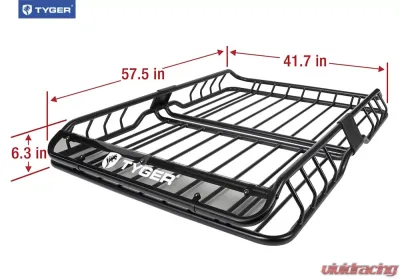 Tyger Auto Heavy Duty Roof Mounted Cargo Basket - TG-RK1B942B