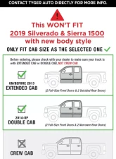 Tyger Auto 5" Black Riser Chevrolet Silverado | GMC Sierra 1500|2500|3500 Extended/Double Cab 2007-2019                                     - TG-RS5C50038 - Image 4