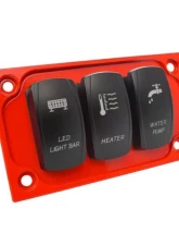 STV Motorsports 3 Switch Lower Left Side Dash Panel Polaris RZR XP | XP4 1000                                     - SDP3RED - Image 3