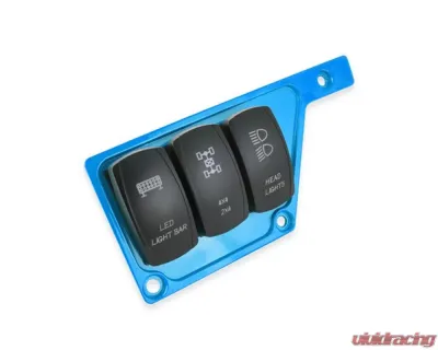 STV Motorsports 3 Switch Upper Left Side Dash Panel Polaris RZR XP | XP4 1000 - SDPUP3BLUE
