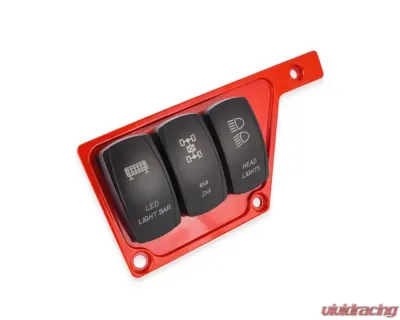 STV Motorsports 3 Switch Upper Left Side Dash Panel Polaris RZR XP | XP4 1000 - SDPUP3RED