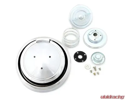 ACP Pop-Open Fuel Cap for 1970 Ford Mustang, Chrome Metal, Direct-Fit Replacement - FM-EG012C