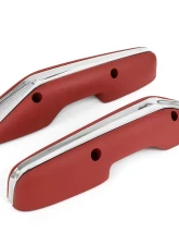 ACP Arm Rest Pad Deluxe Red With Stainless Steel Trim Pair FC-BA002A                                     - FC-BA002A - Image 5