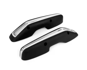 ACP Arm Rest Pad Deluxe Black With Stainless Steel Trim Pair FC-BA002