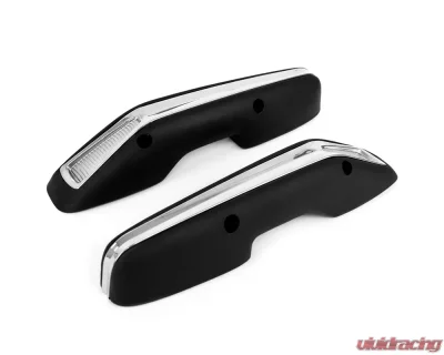 ACP Arm Rest Pad Deluxe Black With Stainless Steel Trim Pair FC-BA002 - FC-BA002