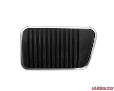 ACP Brake Pedal Pad Drum Manual Black Rubber with Stainless Steel Trim for Classic Ford Vehicles - FM-EB003AK