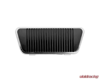 ACP Brake Pedal Pad for Ford Mustang 1965-1967, Mercury Cougar 1967, Black Rubber with Stainless Trim - FM-EB003K