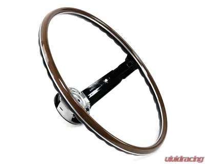 ACP Steering Wheel 2-Spoke Deluxe Woodgrain Black FM-ES008F - FM-ES008F