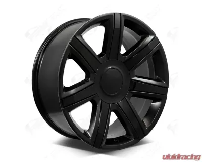 FSW Platinum Style - F001 Wheel 22x9 6x139.7 24mm Satin Black/Gloss Black Inserts - F001229077+24