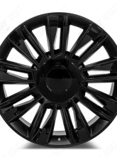 FSW Diamond Style - F006 Wheel 22x9 6x139.7 24mm Satin Black/Gloss Black Inserts                                     - F006229077+24 - Image 3