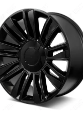 FSW Diamond Style - F006 Wheel 22x9 6x139.7 24mm Satin Black/Gloss Black Inserts                                     - F006229077+24 - Image 2