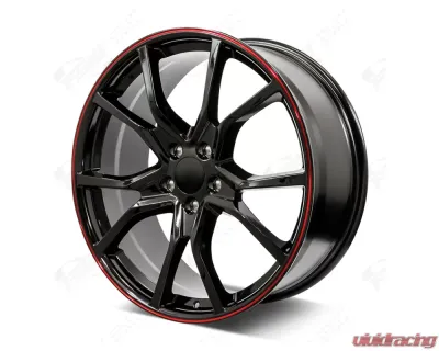 FSW R Style - F126 Wheel 20x8 5x114.3 48mm Gloss Black/Red Pin Stripe - F126208065+48