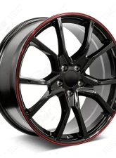 FSW R Style - F126 Wheel 20x8 5x114.3 48mm Gloss Black/Red Pin Stripe                                     - F126208065+48 - Image 3