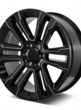 FSW SLT Style - F131 Wheel 22x9 6x139.7 24mm Gloss Black/Milled Outline                                     - F131229077+24 - Image 2