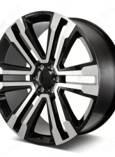 FSW SLT Style - F133 Wheel 22x9 6x139.7 24mm Machined Face/Black Outline                                     - F133229077+24 - Image 2