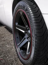 FSW Flow Forged Demon Style - F155 Wheel 20x10.5 5x115 25mm Satin Black/Red Pin Stripe                                     - F155200590+25 - Image 4