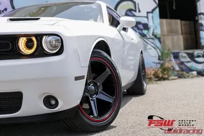 FSW Flow Forged Demon Style - F155 Wheel 20x10.5 5x115 25mm Satin Black/Red Pin Stripe - F155200590+25