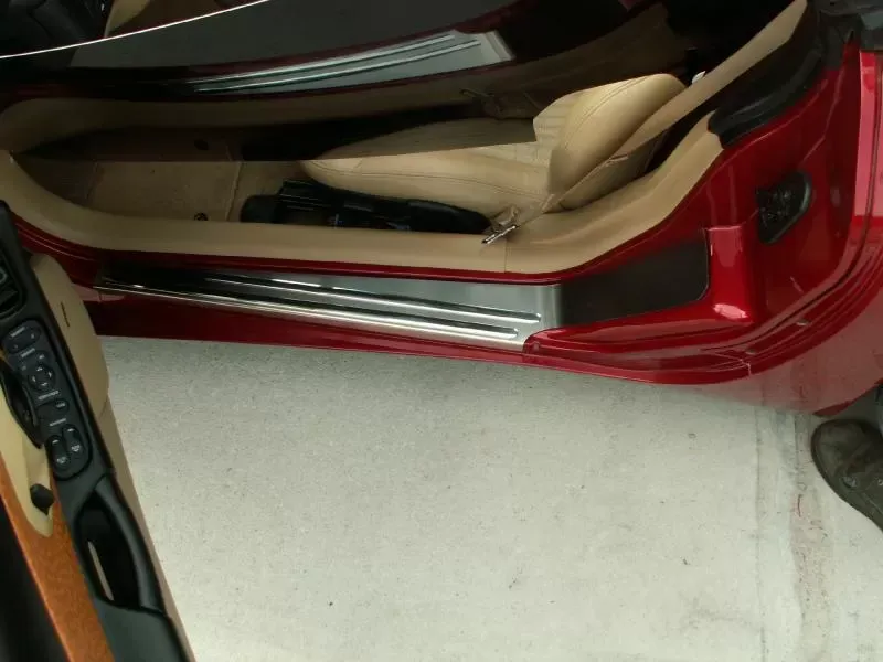 American Car Craft Doorsills Outer Satin w/Chrome Ribs 2pc Chevrolet Corvette 1997-2004 - ACC-031016