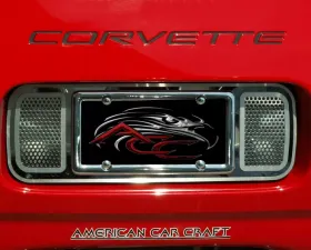 American Car Craft Tag Plate Perforated Rear Chevrolet Corvette 1997-2004