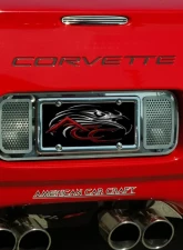 American Car Craft Tag Plate Perforated Rear Chevrolet Corvette 1997-2004                                     - ACC-032020 - Image 2